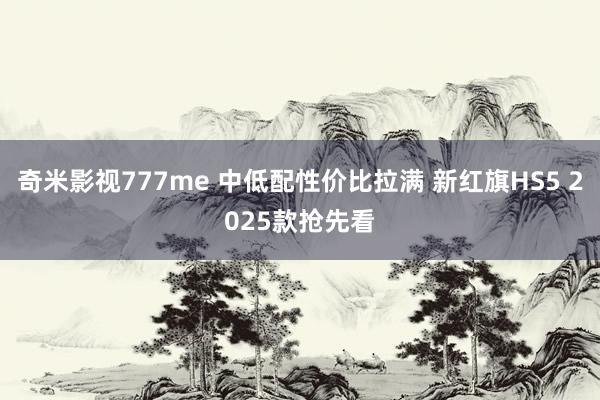 奇米影视777me 中低配性价比拉满 新红旗HS5 2025款抢先看
