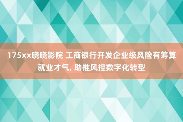 175xx晓晓影院 工商银行开发企业级风险有筹算就业才气, 助推风控数字化转型