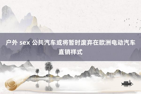 户外 sex 公共汽车或将暂时废弃在欧洲电动汽车直销样式