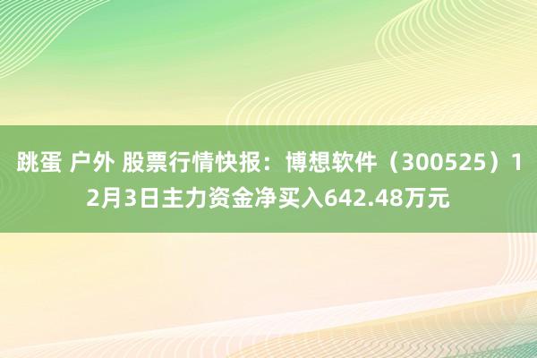 跳蛋 户外 股票行情快报：博想软件（300525）12月3日主力资金净买入642.48万元