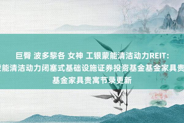 巨臀 波多黎各 女神 工银蒙能清洁动力REIT: 工银瑞信蒙能清洁动力闭塞式基础设施证券投资基金基金家具贵寓节录更新