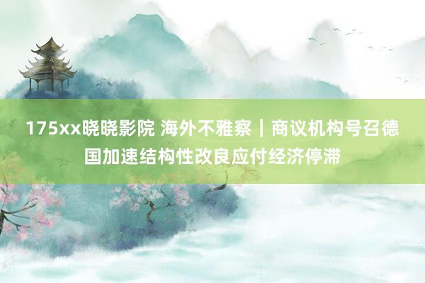 175xx晓晓影院 海外不雅察｜商议机构号召德国加速结构性改良应付经济停滞