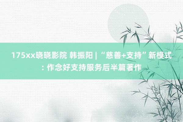 175xx晓晓影院 韩振阳 | “慈善+支持”新模式: 作念好支持服务后半篇著作