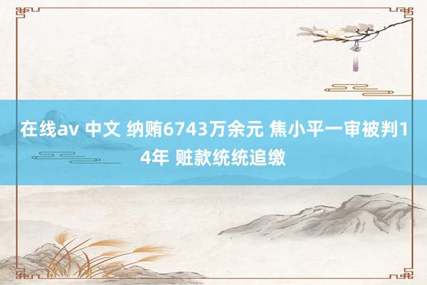 在线av 中文 纳贿6743万余元 焦小平一审被判14年 赃款统统追缴