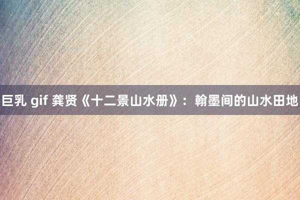 巨乳 gif 龚贤《十二景山水册》：翰墨间的山水田地