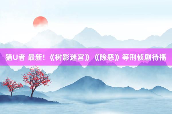 猎U者 最新! 《树影迷宫》《除恶》等刑侦剧待播