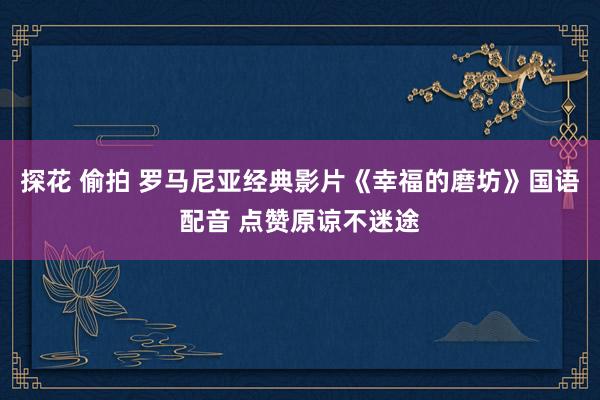 探花 偷拍 罗马尼亚经典影片《幸福的磨坊》国语配音 点赞原谅不迷途